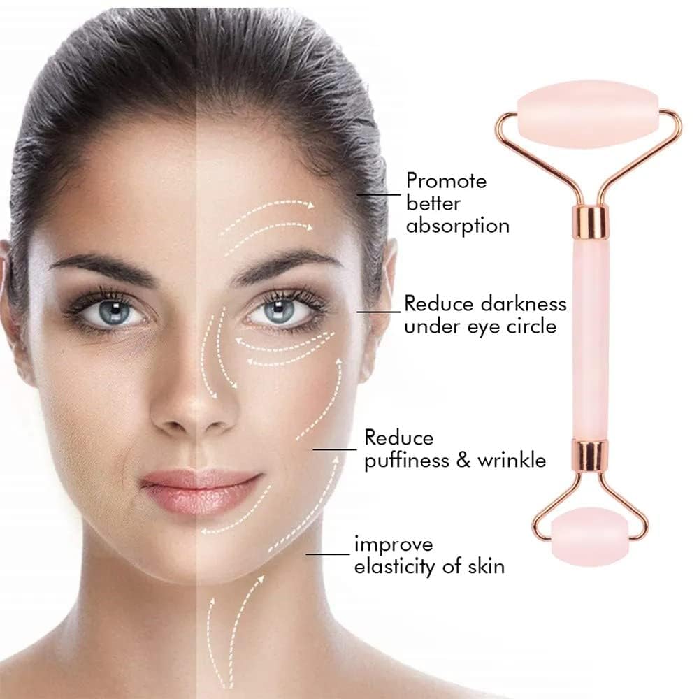 Mr.HSD Jade Roller & Gua Sha Tool 100% Natural Himalayan Stone Facial Massager for Face Neck Healing Skin Wrinkles & Serum Application (Pink) Brand: Mr.HSD Find specific info