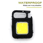 Keychain Mini Cob Flashlight, Super Bright (Max 500 Lumens) Rechargeable Emergency Light, 4 Modes Portable Pocket Light with Folding Bracket Bottle Opener for Fishing, Camping, Walking