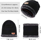 KINGBARON Ultra Soft Unisex Woolen Warm Snowproof Beanie Cap/Hat with Muffler Scarf Set for Men Women