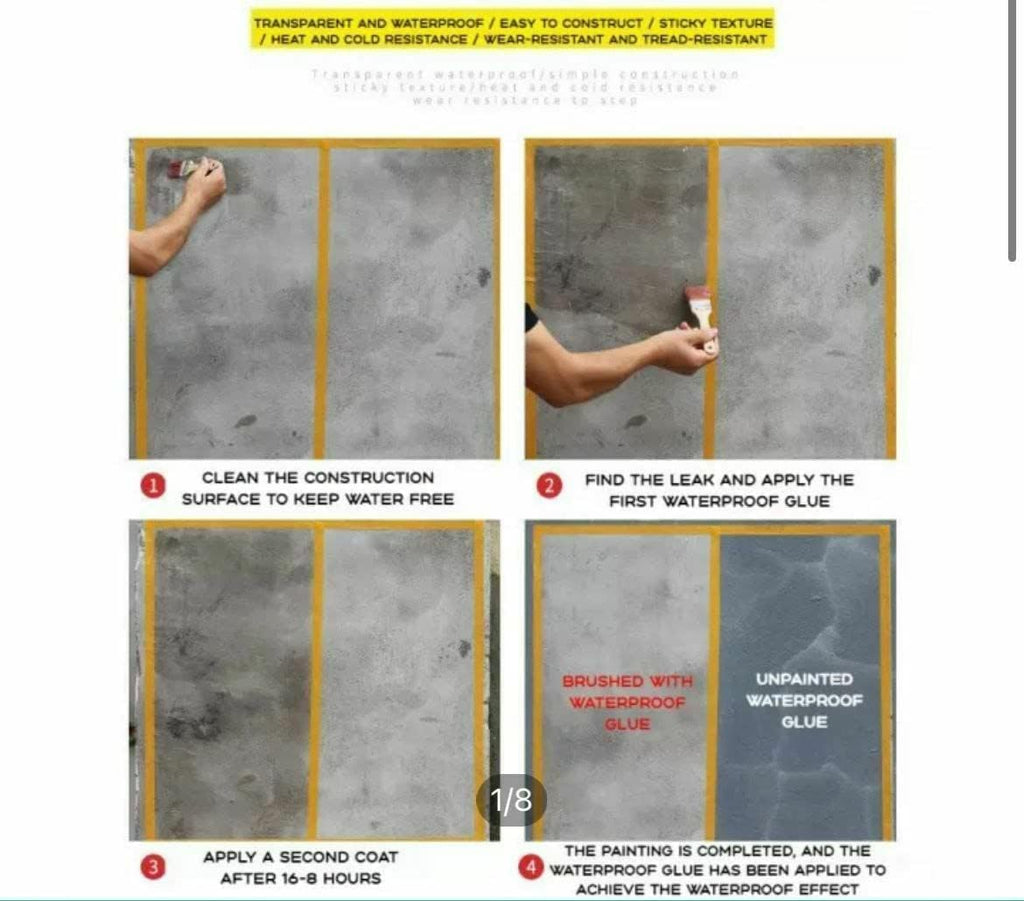 feedfire Waterproof Adhesive Glue, 300gm, with Brush, Transparent, for Roof Leakage, Crack Seal, Water Leakage Solution, Waterproofing for Pipe, Wall, Tiles (PACK OF 1)