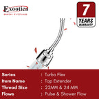 EXOOTICA Turbo Flex 360° Rotatable Faucet Extender | Kitchen Tap Extender with Hose & Universal Connector | 2-Mode Anti-Splash Nozzle Head Replacement (Silver)