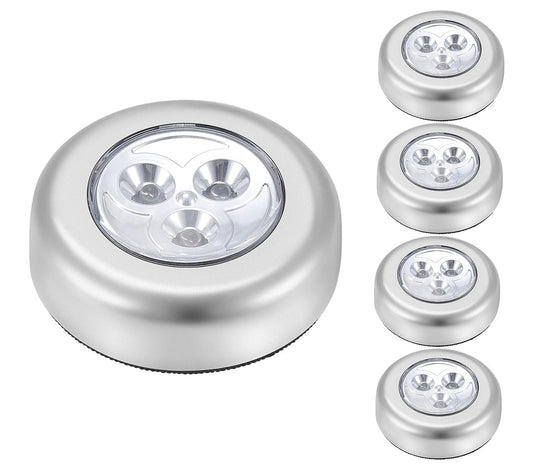 NIKZOL LED Battery-Powered Wireless Touch Lamp – Stick-On Push Light for Closets, Cabinets, Utility Rooms, and More, Cordless Plastic Night Light (Batteries Not Included)__1PCS