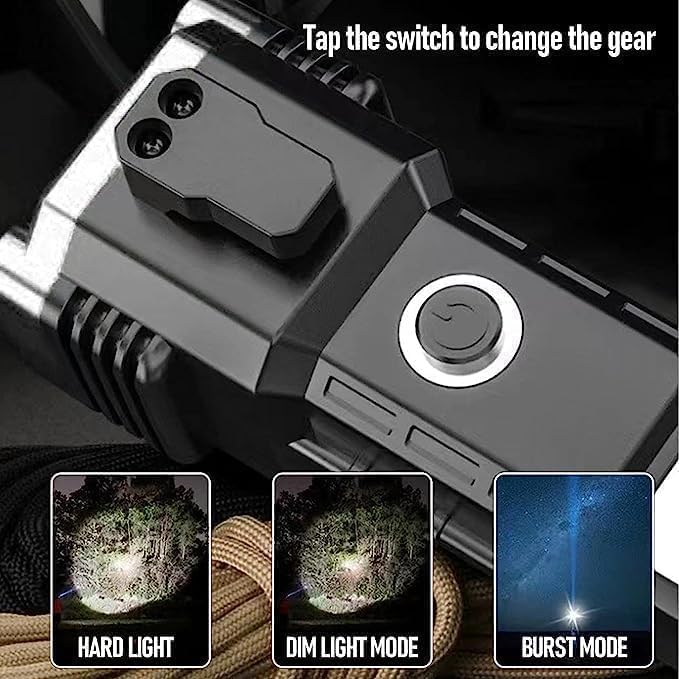 DRAWBRIDGE 1 pc Torch Light,LED 3W Torch Light Rechargeable Torch Flashlight,Long Distance Beam Range Car Rescue Torch with Hammer Window Glass and Seat Belt Cutter Built Portable Rechargeable