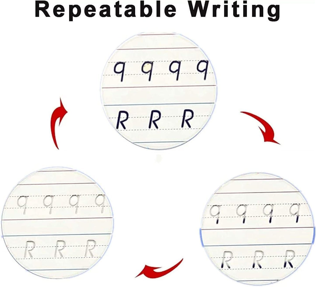 Eclet Magic Book for Kids, Sank Magic Practice Copybook, (4 Book+10 Refill+1 Pen+1 Grip) Number Tracing Book for Pre-Schoolers with Pen, Magic Calligraphy Copybook Set Writing Tool for Kids(F)