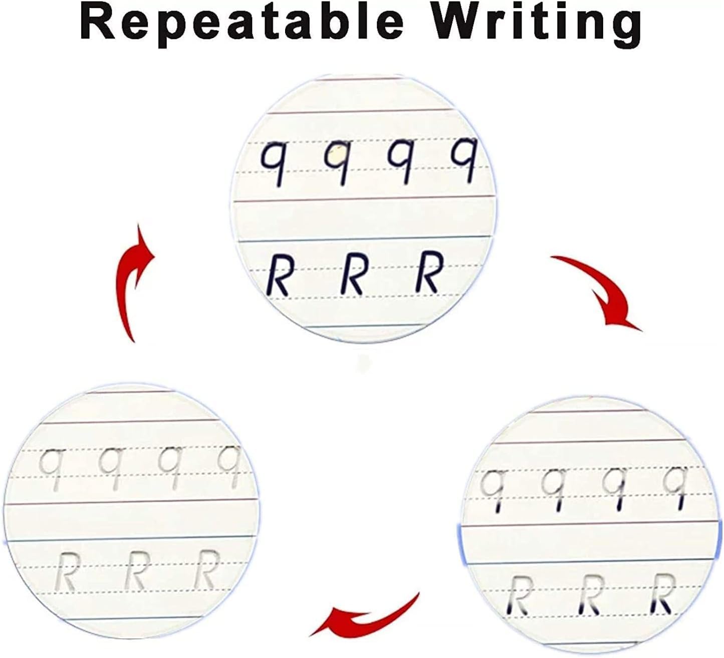 Eclet Magic Book for Kids, Sank Magic Practice Copybook, (4 Book+10 Refill+1 Pen+1 Grip) Number Tracing Book for Pre-Schoolers with Pen, Magic Calligraphy Copybook Set Writing Tool for Kids(F)