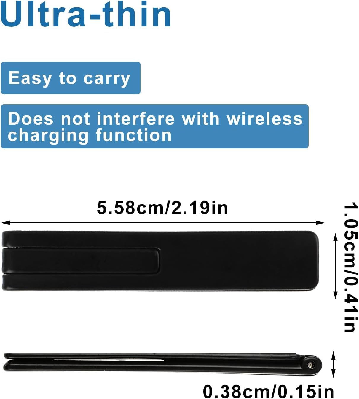 KolorFish Ultra Thin Mobile Phone Holder, Adjustable Angle Mini Alloy Kickstand Portable Phone Stand Foldable Horizontal/Vertical Desk Stand Holder