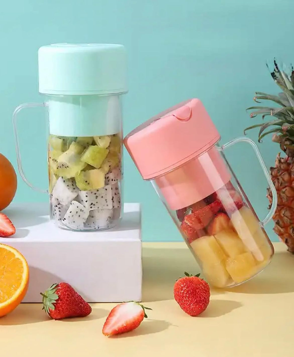 ATOOZED Portable Smoothie Juicer | USB Rechargeable Electric Juicer Cup with Straw | Wireless Travel Blender for Smoothies, Juices, and Outdoor Use | Lightweight & Convenient