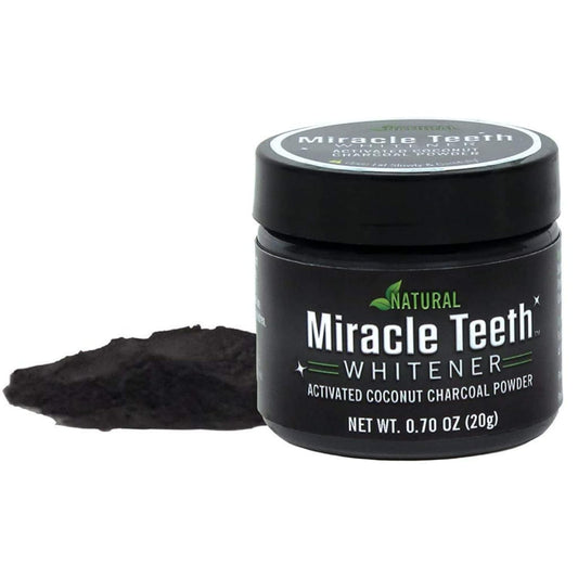 WONIRY NATURAL MIRACLE TEETH WHITENER | Natural Whitening Coconut Charcoal Powder | Gentle on Teeth and Gums and Removes Stains Caused by Smoking, Coffee, Soda, Red Wine and More!