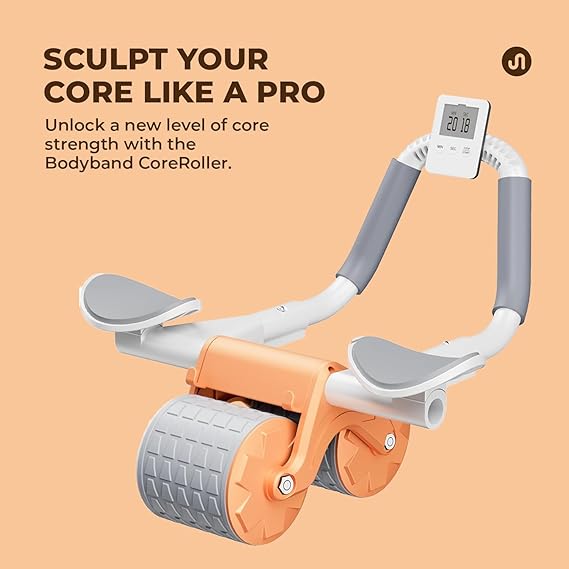 Bodyband Abs Roller for Men & Women Automatic Rebound Abs Roller Wheel for Home Workout, Gym Ab Roller for Men Abs Workout Equipment for Abdominal For Home With Knee Mat ABSolute Abroller Multicolor