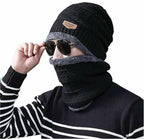 KINGBARON Ultra Soft Unisex Woolen Warm Snowproof Beanie Cap/Hat with Muffler Scarf Set for Men Women
