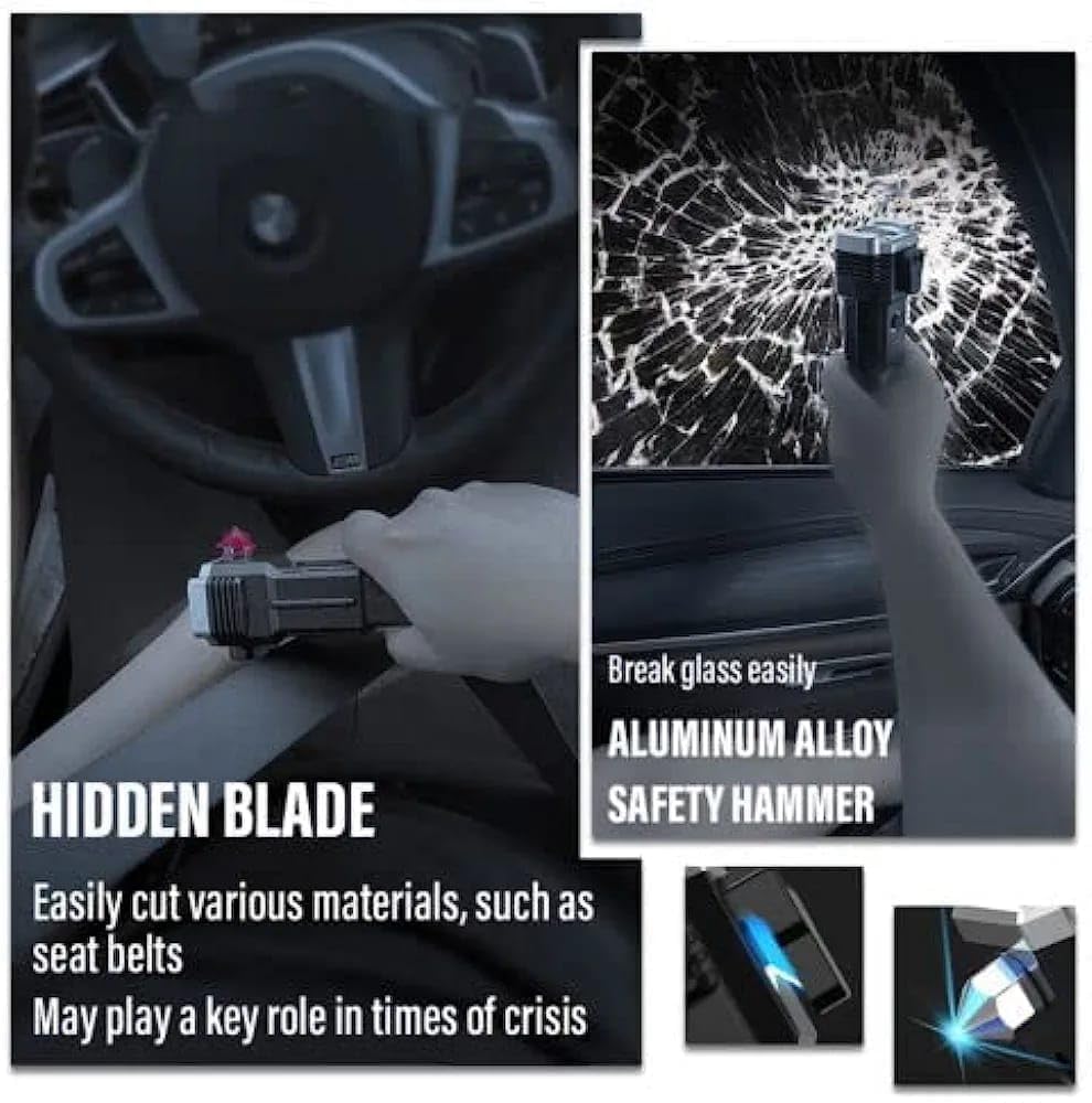 DRAWBRIDGE 1 pc Torch Light,LED 3W Torch Light Rechargeable Torch Flashlight,Long Distance Beam Range Car Rescue Torch with Hammer Window Glass and Seat Belt Cutter Built Portable Rechargeable