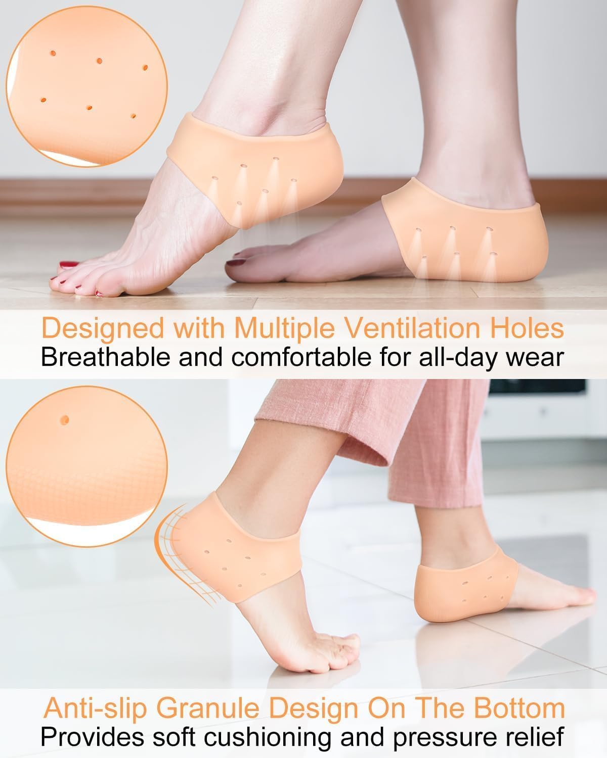 Monarch bizcom impex Anti Crack Silicone Half Gel Heel&Foot Protector To Eliminate Cracks Anti-Chapped,Dry,Rough. Anti Heel Crack Set For Men&Women Anti Hill Crack Set Anti Heel Crack