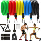Fashnex Resistance Bands Set for Exercise, Stretching and Workout Toning Tube Kit with Foam Handles, Door Anchor, Ankle Strap and Carry Bag for Men, Women (100LB)