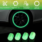 9UP® Radium Valve Cap for Vehicles - 12Pcs | Car Tyre Rim Air Caps Cover | Universal Radium Caps for Car, Truck, Motorcycles, Bike (Pack of 12, Colour – Green)