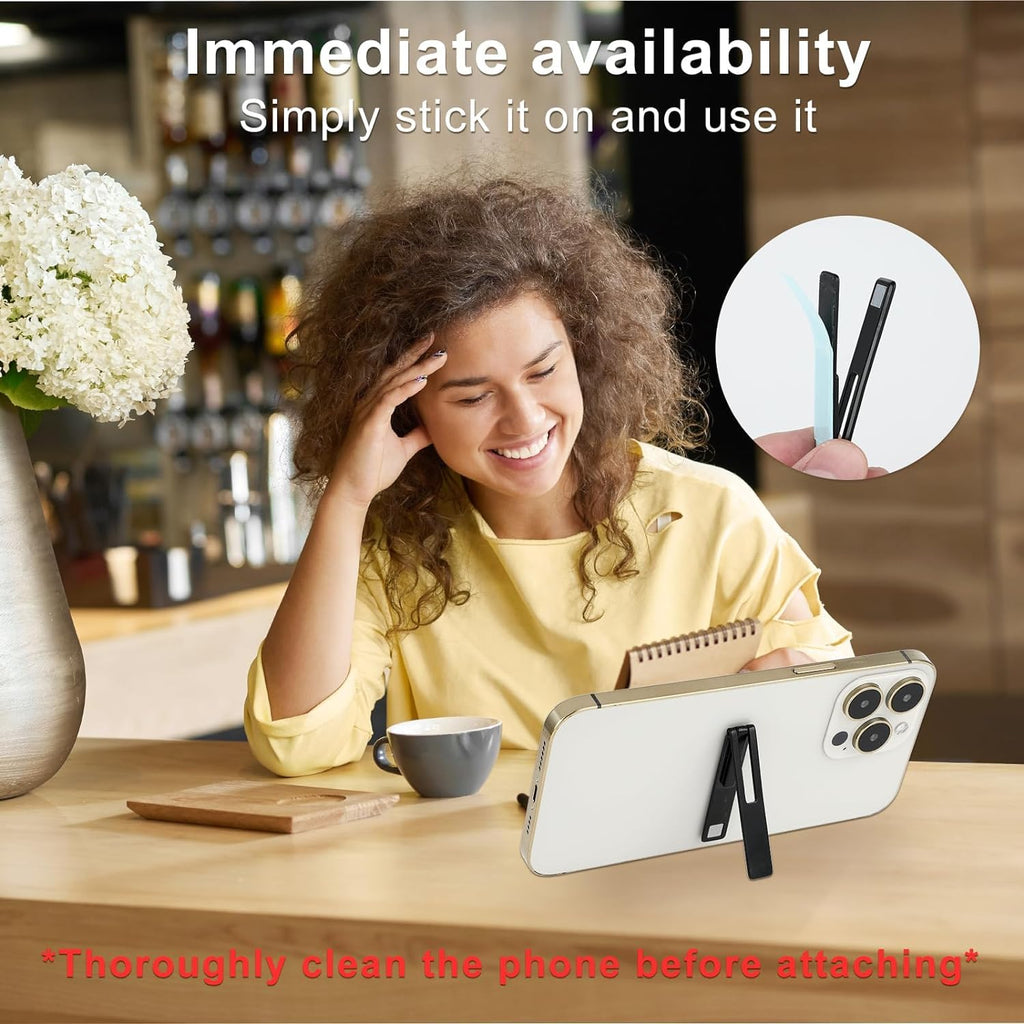 KolorFish Ultra Thin Mobile Phone Holder, Adjustable Angle Mini Alloy Kickstand Portable Phone Stand Foldable Horizontal/Vertical Desk Stand Holder