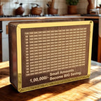 JELVI Wooden Piggy Bank for Kids & Adults, Coin Box with Carved Design,Savings Box,Money Bank Mini Bank,Donation Box,Smart Money Box,Wooden Coin Box, Money Saver, Money Bank Piggy Bank with Numbers