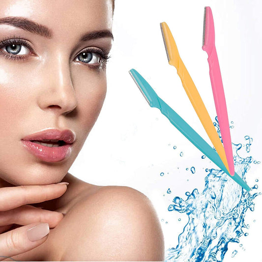 NEEL HOUSE 3 PCS Eyebrow Razor Kit, Face & Eyebrow Hair Shaper Razor Knife Shaver Trimmer Shaving Grooming Remover Kit for Fashion Women Ladies