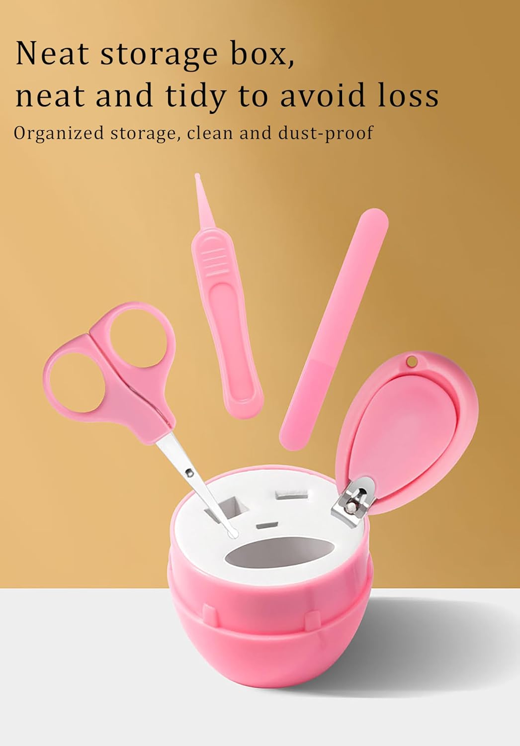 SYGA Baby, Infant and Toddler Pink Grooming Kit with Scissors - The Best Unique Baby Shower Gift for Girls and Boys