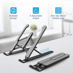 Geonix Trek T1 ABS Plastic Laptop Stand Height & Angle Adjustable | Foldable | Portable | Supports Maximum 5kg of Weight |Support Upto 17 inch