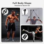 Fashnex Resistance Bands Set for Exercise, Stretching and Workout Toning Tube Kit with Foam Handles, Door Anchor, Ankle Strap and Carry Bag for Men, Women (100LB)