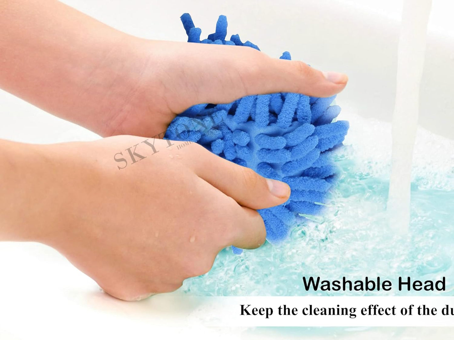 SKYTONE Flexible Fan Cleaning Duster for Multi-Purpose Cleaning of Home, Kitchen, Car, Office with Long Rod
