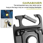 Keychain Mini Cob Flashlight, Super Bright (Max 500 Lumens) Rechargeable Emergency Light, 4 Modes Portable Pocket Light with Folding Bracket Bottle Opener for Fishing, Camping, Walking