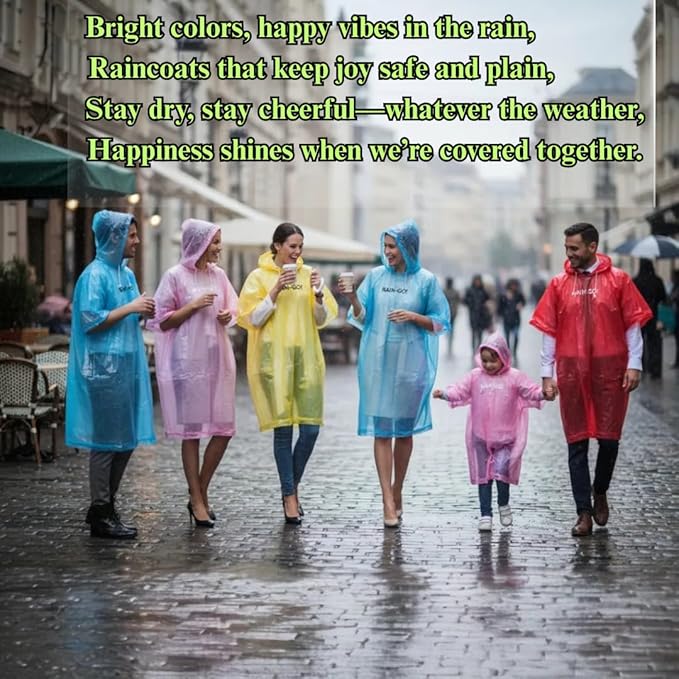 (MS) Ball Raincoat Emergency Rain Poncho, Disposable Waterproof Raincoats Compact & Lightweight | Unisex Free Size for Travel, Camping, Hiking & Outdoor Multicolor [Pack Of 1]