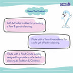 LITTLOO Baby U -Shaped Silicone Manual Tooth Brush With Soft & Elastic Bristles For Complete 360 Degree Dental Cleaning, Specially Designed For Toddlers & Children - (Blue)