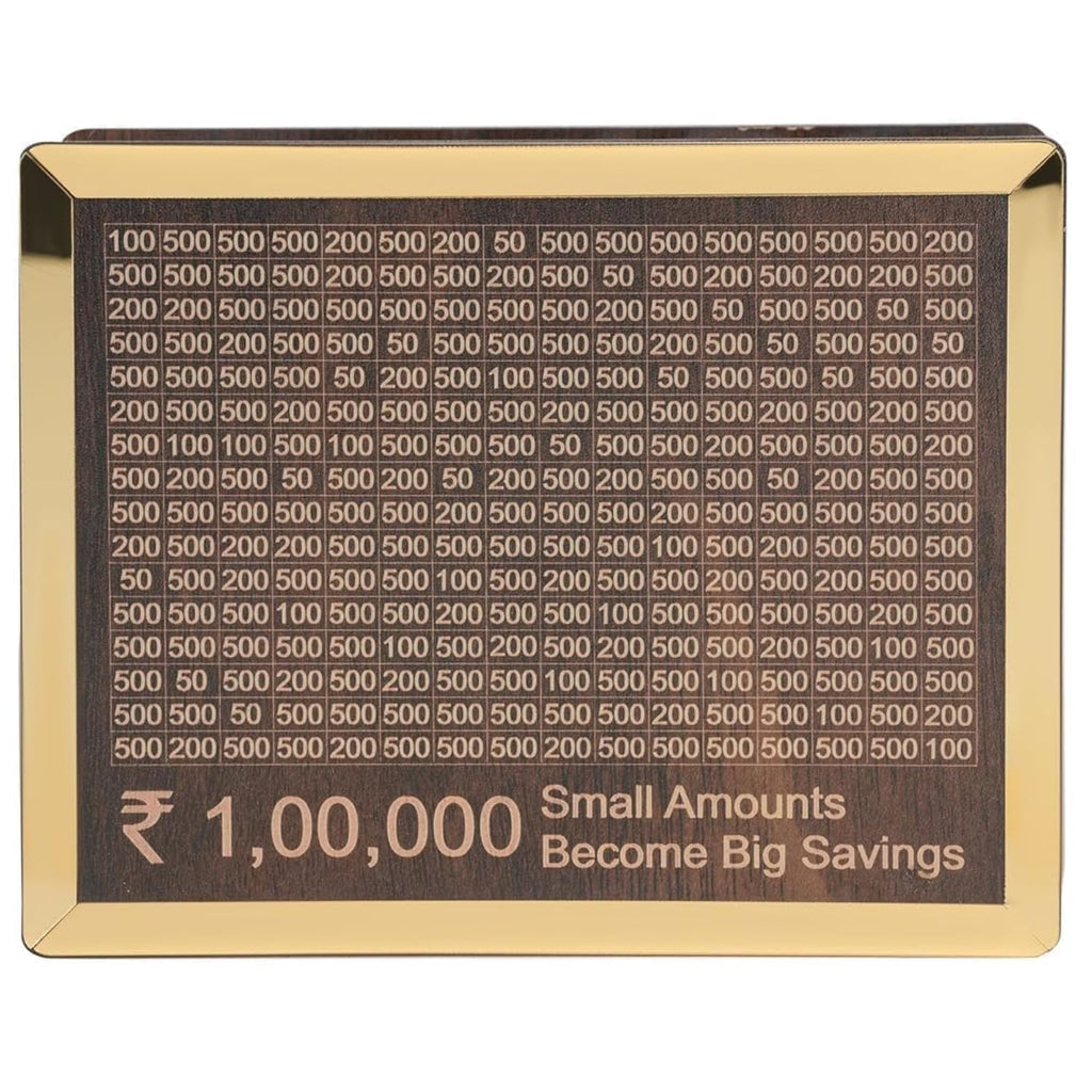 JELVI Wooden Piggy Bank for Kids & Adults, Coin Box with Carved Design,Savings Box,Money Bank Mini Bank,Donation Box,Smart Money Box,Wooden Coin Box, Money Saver, Money Bank Piggy Bank with Numbers