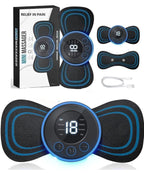 Massager Body machine for pain relief 8 mode & 19 strength level ems butterfly for shoulder legs massage neck mini back (Multicolour) 2025