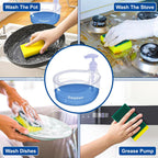 Double Layer Soap Dispenser for Bathroom Accessories Dishwasher Liquid Holder Liquid Dispenser Pump with Sponge Holder Kitchen Sink Accessories Items(Multi Colour) Plastic