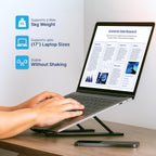 Geonix Trek T1 ABS Plastic Laptop Stand Height & Angle Adjustable | Foldable | Portable | Supports Maximum 5kg of Weight |Support Upto 17 inch