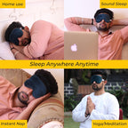 BTH Company nylon Adjustable Sleeping Eye Mask - Super Soft & Smooth - Cyan - Ideal For Women, Men, Old Ages, And Kids - The Comfortable Blindfold For A Restful Sleep
