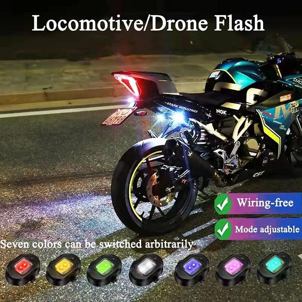 7 Colors LED Aircraft Strobe Lights & USB Charging,LED Aircraft Strobe Lights for Motorcycles,6.5g/0.014lb Lightweight Signal Light Compatible with All Models of Drones (2 Pcs)