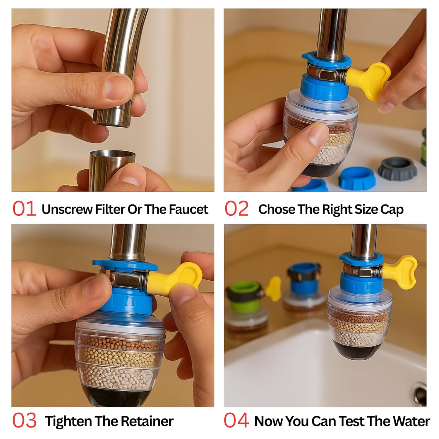 Activated Carbon Faucet Water Filters Home Kitchen Faucet Tap Water|Tap Filter Multilayer | Clean Purifier Filter Cartridge Water Filters