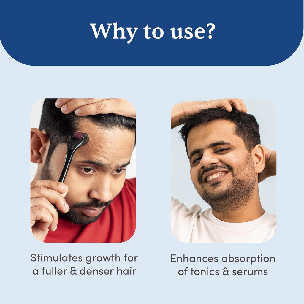 Man Matters Derma roller 1.00 mm With 540 Titanium Alloy Needles | Promotes Beard Growth & Reduces Acne Scars | Safe & Effective To Use