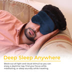 BTH Company nylon Adjustable Sleeping Eye Mask - Super Soft & Smooth - Cyan - Ideal For Women, Men, Old Ages, And Kids - The Comfortable Blindfold For A Restful Sleep