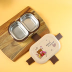 Cute Teddy Printed Kids Lunch Box (500ml  1 Pc)