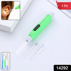 Green Led Flashlight Earpick With Tweezer (1 Pc)