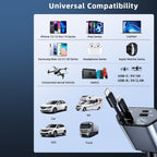 4-in-1 Super Fast Car Charger With Dual Built-in Cables Dual Usb Ports