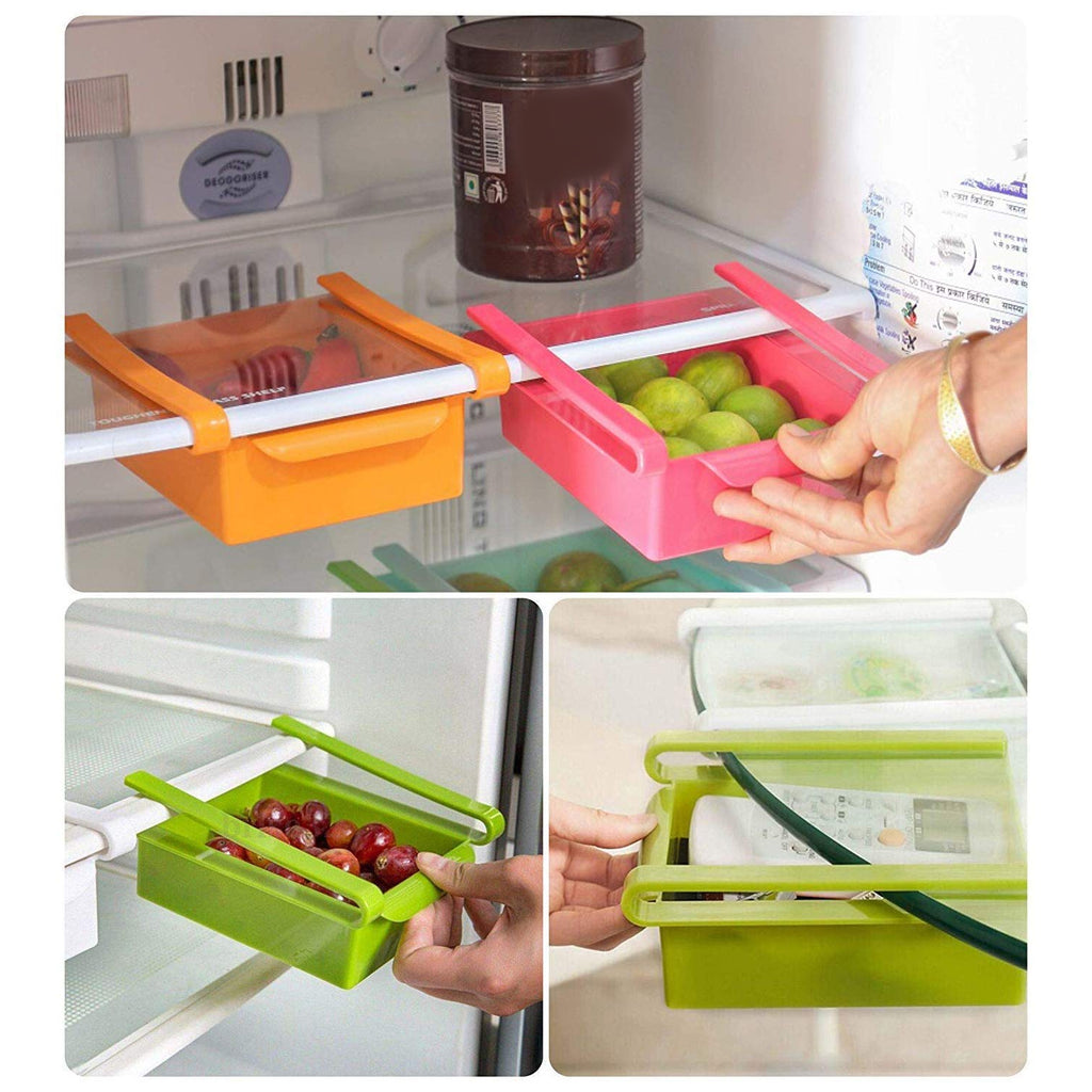Adjustable Sliding Refrigerator Storage Basket (1 Pc)
