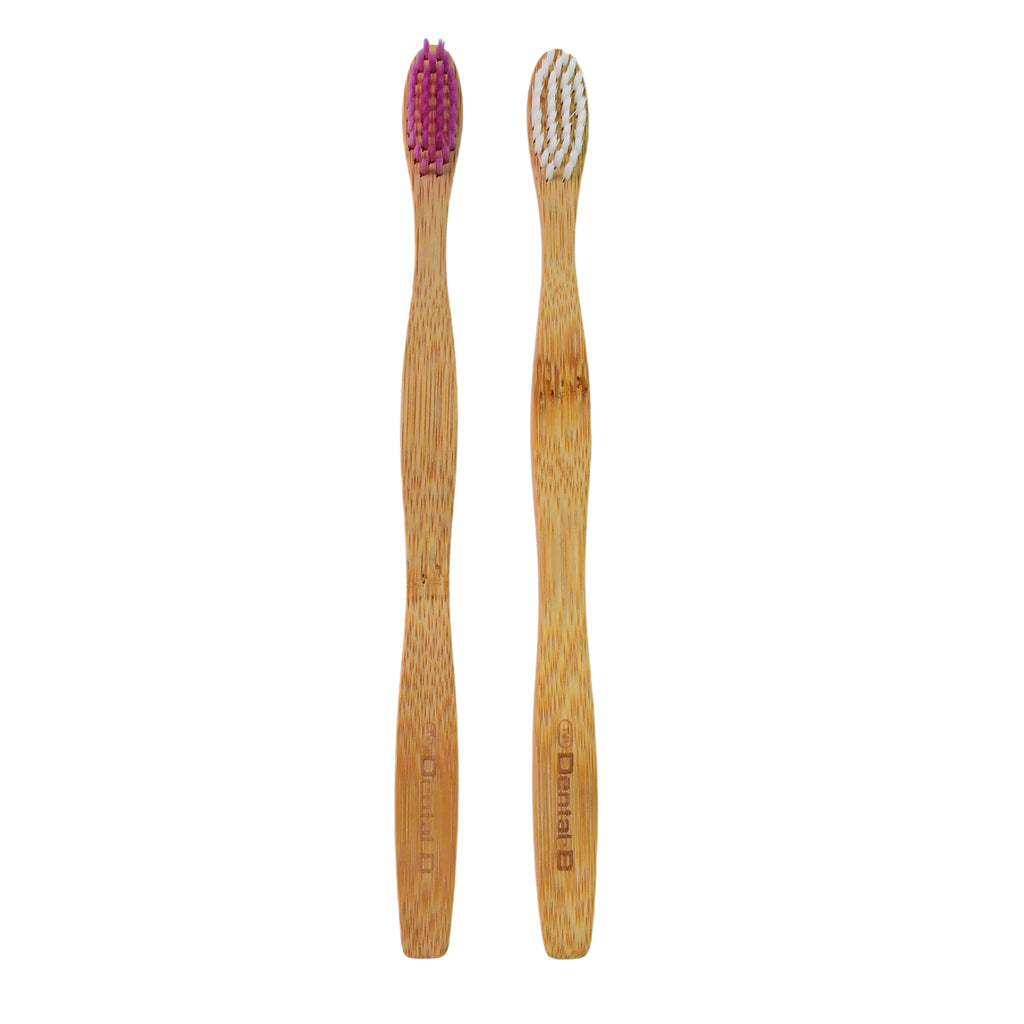 Eco-friendly Natural Bamboo Toothbrush With Medium Bristles (2 Pc)