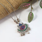 Elegant Traditional Oxidised Temple Motif Long Necklace (1 Pc)