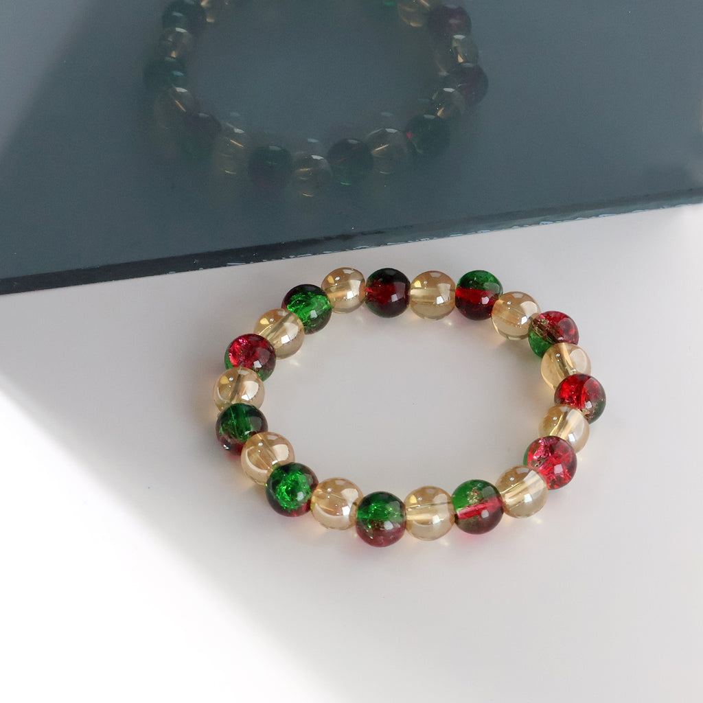 Multicolor Glossy Bead Stretch Bracelet (1 Pc)