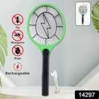 Green Rechargeable Electric Mosquito Killer Racket With Cable